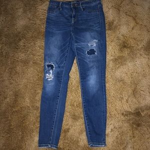 pretty worn! ripped up jeans